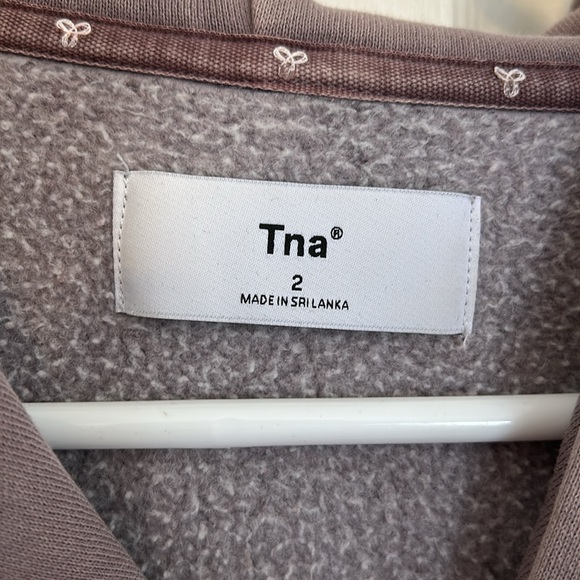 TNA Cozy Fleece Boyfriend Hoodie Mauve Size 2 (like M/L) - Picture 3 of 6